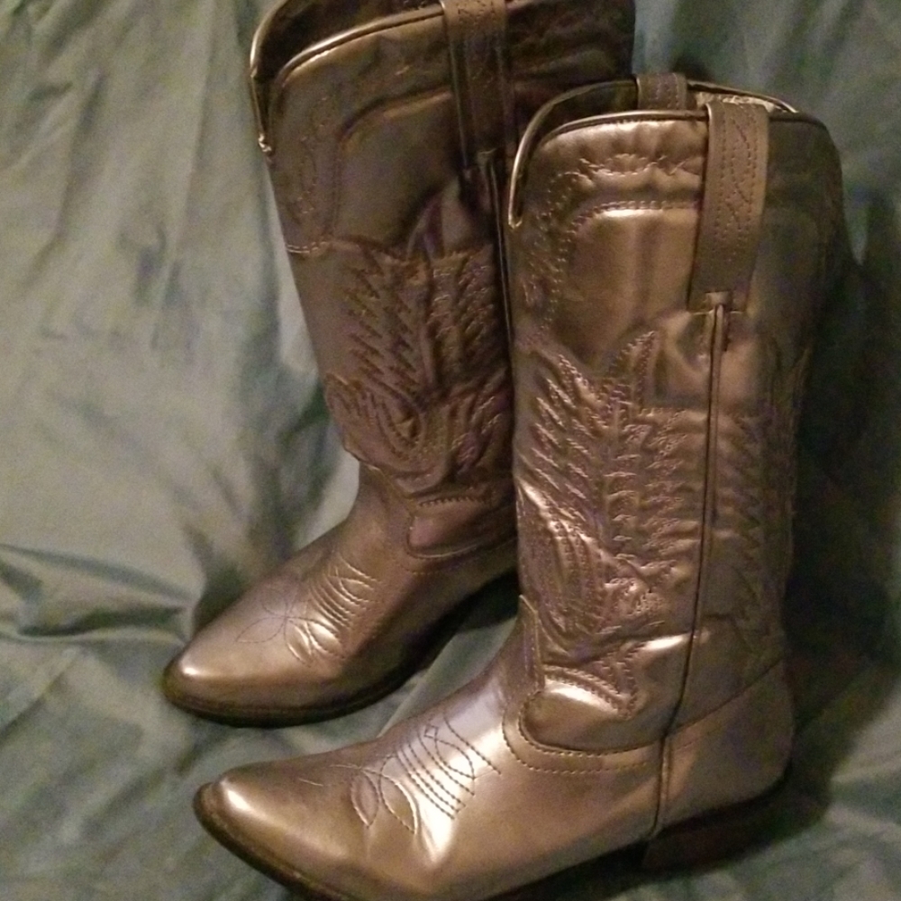 Silver western boots